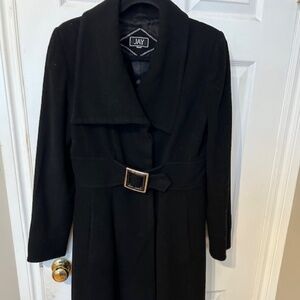 Vintage   Black Women's Jay  Long Winter Coat Wool Cashmere with Belt Size 10